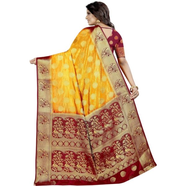 Self Design, Banarasi Cotton Silk, Jacquard Saree, Multicolor - Image 2