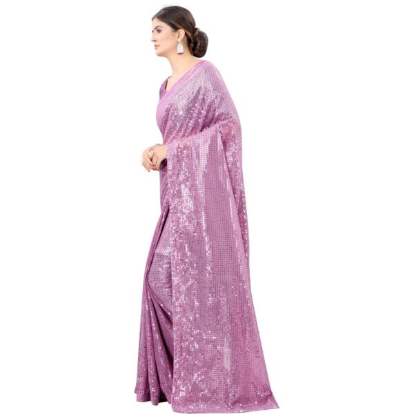 Embellished Bollywood Georgette Saree, Purple