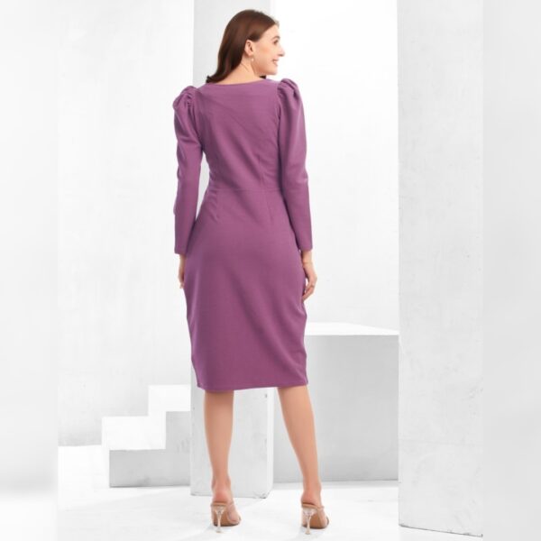 Women Bodycon Purple Dress, One Piece - Image 2