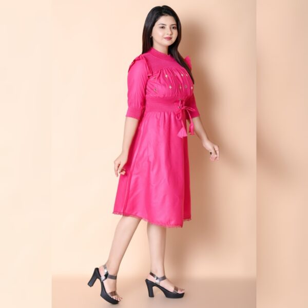 Women A-line Pink Dress, One Piece