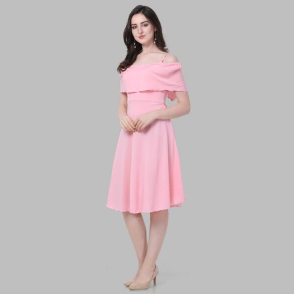 Women A-line Pink Dress, One Piece