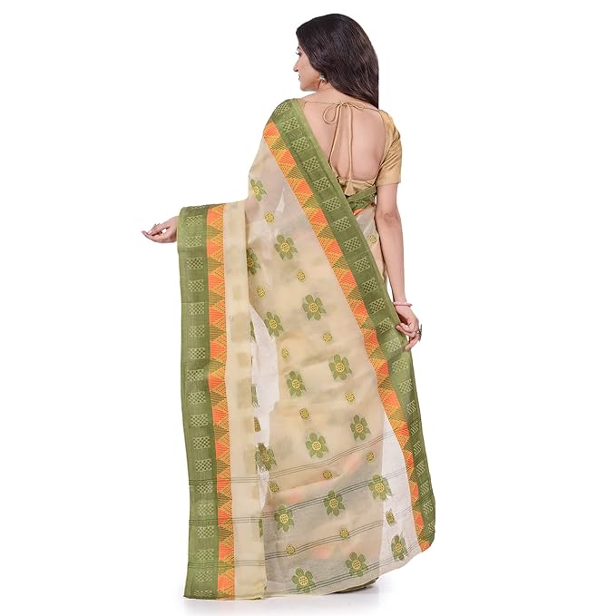 Women`s Cotton Saree Handloom Sarees For Women Cotton Tant Cotton Sarees For Women Fuleswari Design Handloom Sarees For Women Cotton Without Blouse Piece - Image 2