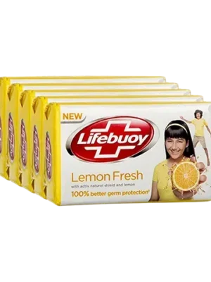 Lifebuoy Lemon Fresh Soap - 100 Gm (Pack Of 5)