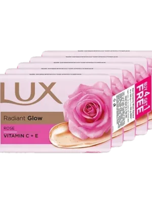 Lux Radiant Glow Vitamin C + E Soap 100 Gm (Pack Of 4 + 1) - 500 Gm