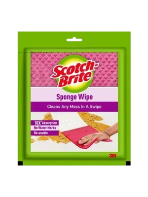Scotch Brite Large Sponge Wipe | 10x Absorbent, Reusable, For Kitchen Cleaning