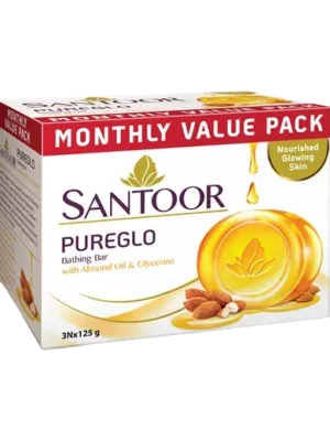 Santoor Pureglow Almond Oil & Glycerine Soap - 125 Gm x 3